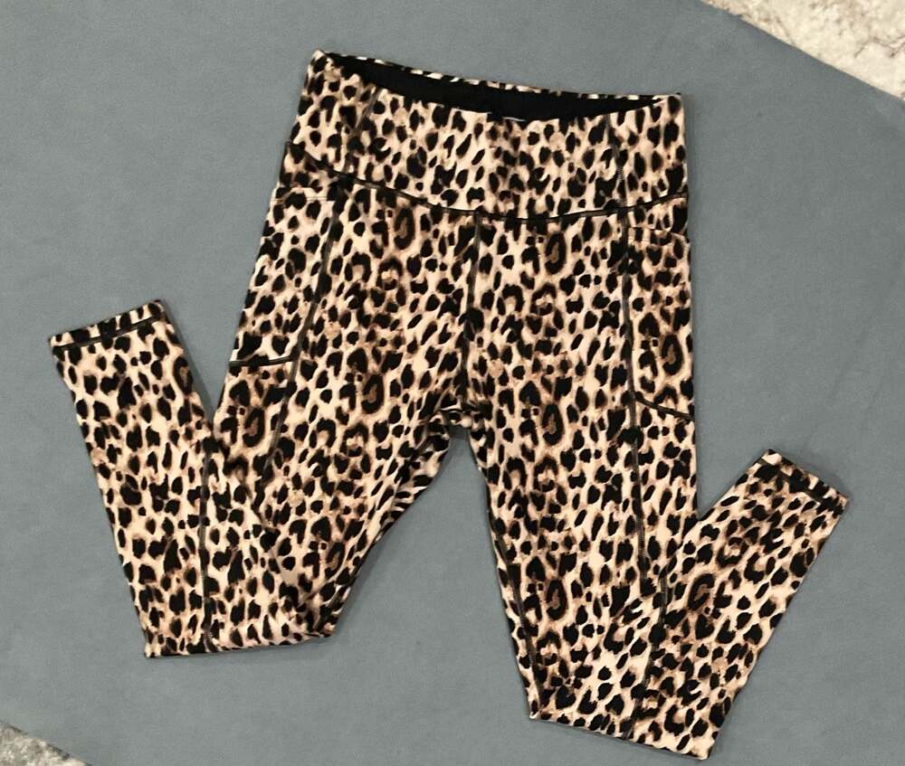 Victoria's Secret Leopard Print Pocket Leggings Size 14